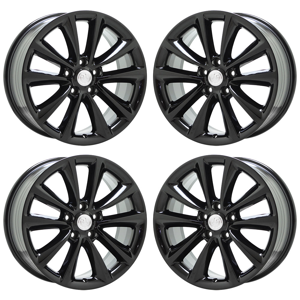 18" Buick Verano Gloss Black wheels rims Factory OEM set 4111